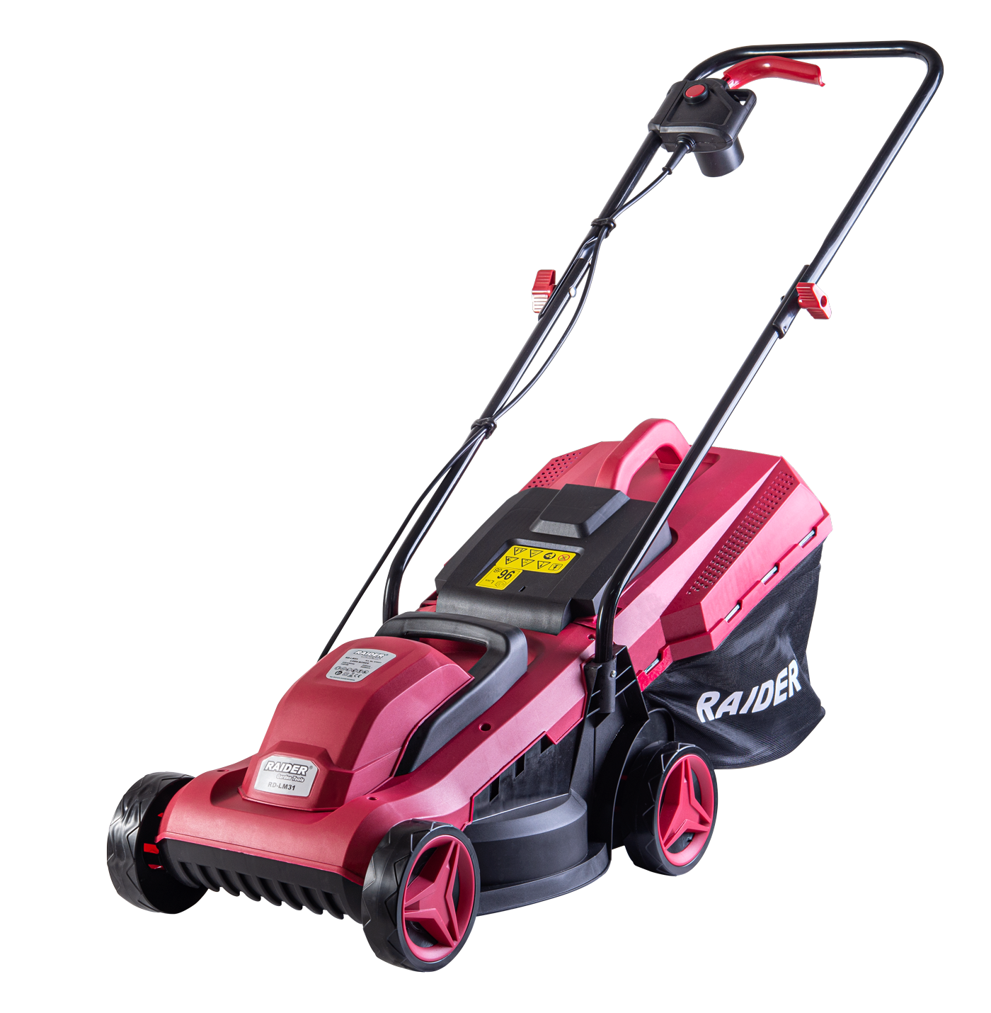 Електрическа косачка Raider RD-LM31 — 1400 W, 33 см косене, кош 30 л