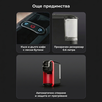 Еспресо машина 8 в 1 Oliver Voltz OV51171B5 — 19 bar, 1450W, Черно/Червено