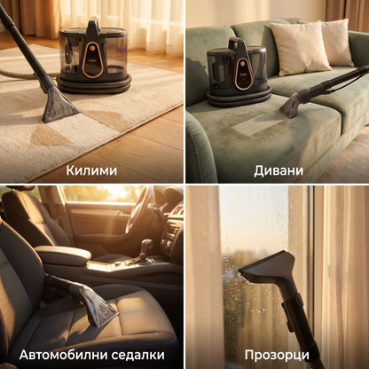 Мултифункционална машина за дълбоко почистване Oliver Voltz OV51006A — пране на тапицерия, пара, 1750W